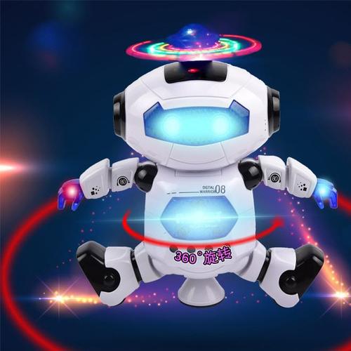 【】义乌智能机器人跳舞机器人玩具劲风旋舞者太空跳舞电动360度旋转